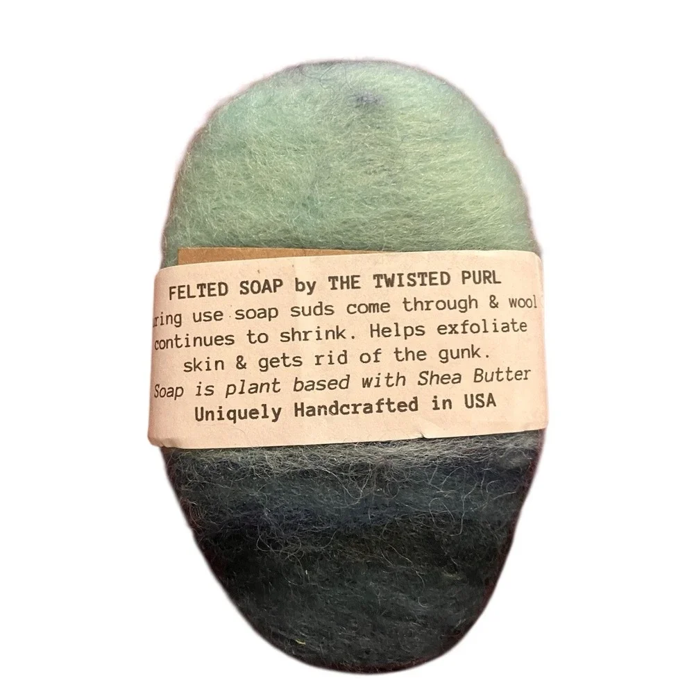 Twisted‎ Purl Felted Wool Soap Bar Shea Butter Handcrafted In USA